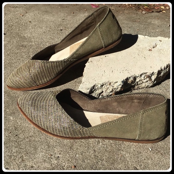 Tom’s Olive green Jutti flats - Picture 8 of 10